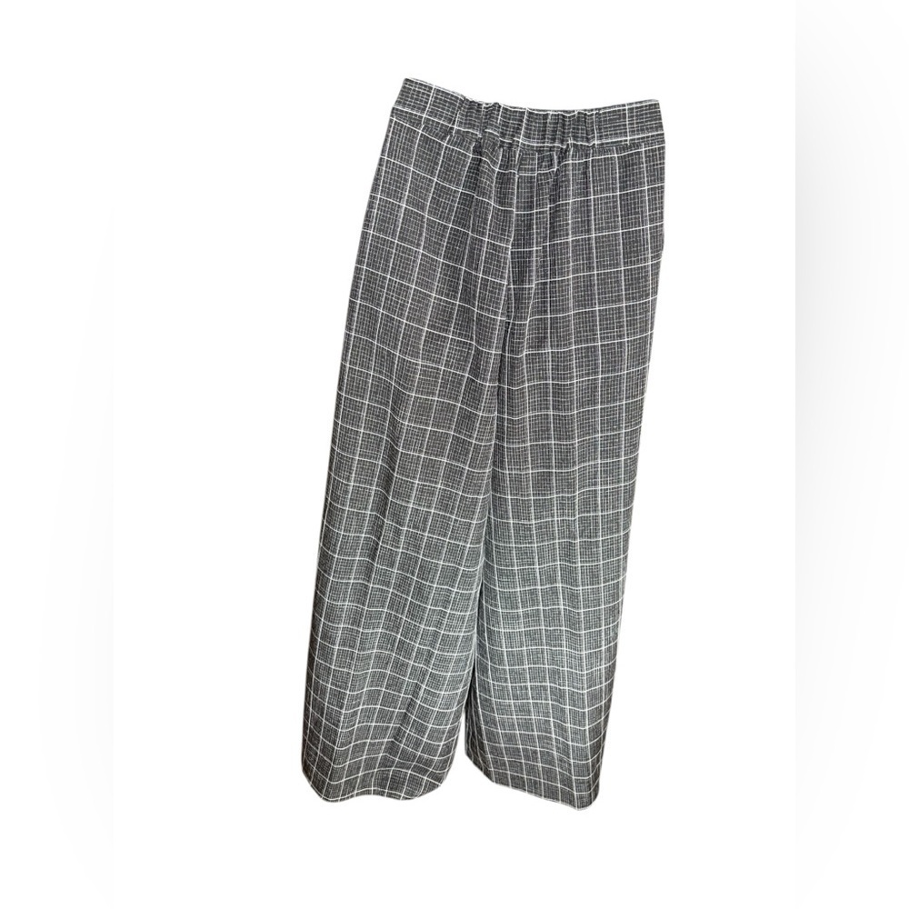 FT INC women’s plaid wide leg black high waist pants size M preloved - Picture 5 of 9